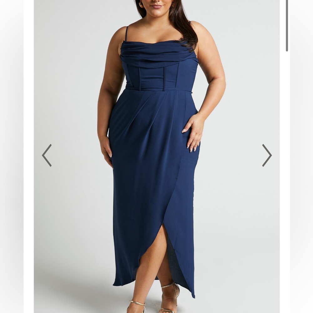 Showpo Navy Blue Midi Dress